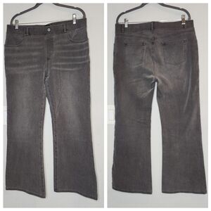 Betabrand Gray Flare Pullon Stretch Denim  Jeans Size XL Petite XLP